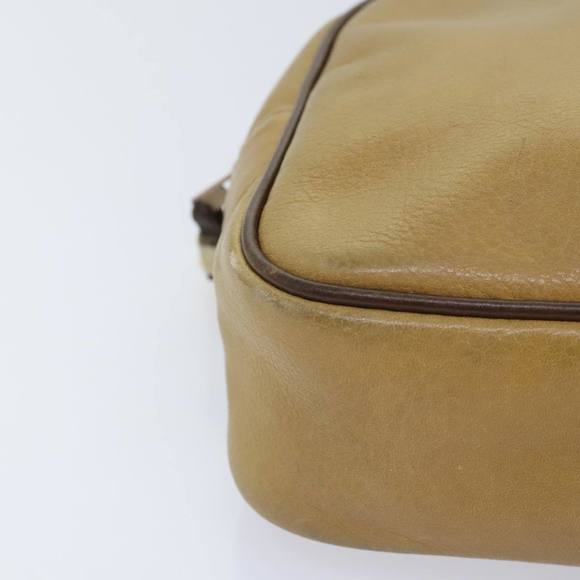 LOEWE Anagram Clutch Bag Leather Beige Brown Gold Auth 93389 - Picture 15 of 16